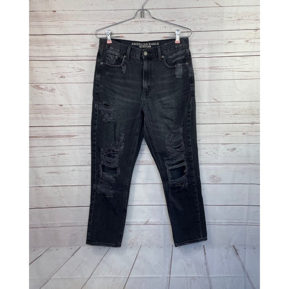 American Eagle Mom Jean Short 6 Black Wash